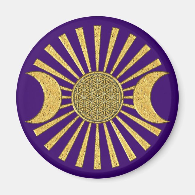 Íman Flor da vida com lua (Frente)