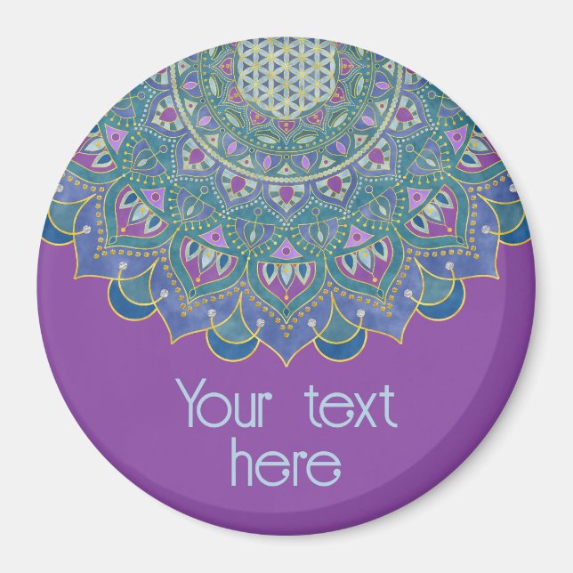 Íman Flor Da Vida - Estilo De Mandala Índia 1 (Frente)