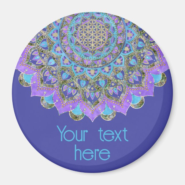 Íman Flor Da Vida - Estilo De Mandala Índia 2 (Frente)