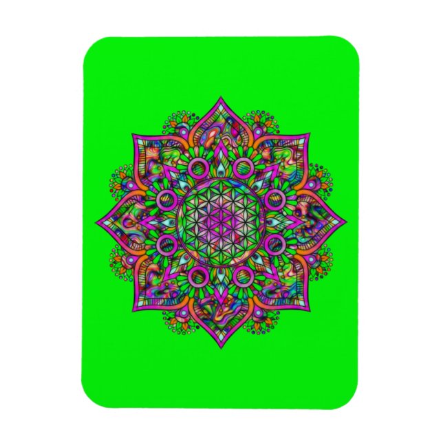 Íman Flor Da Vida - Índia Mandala 1 (Vertical)