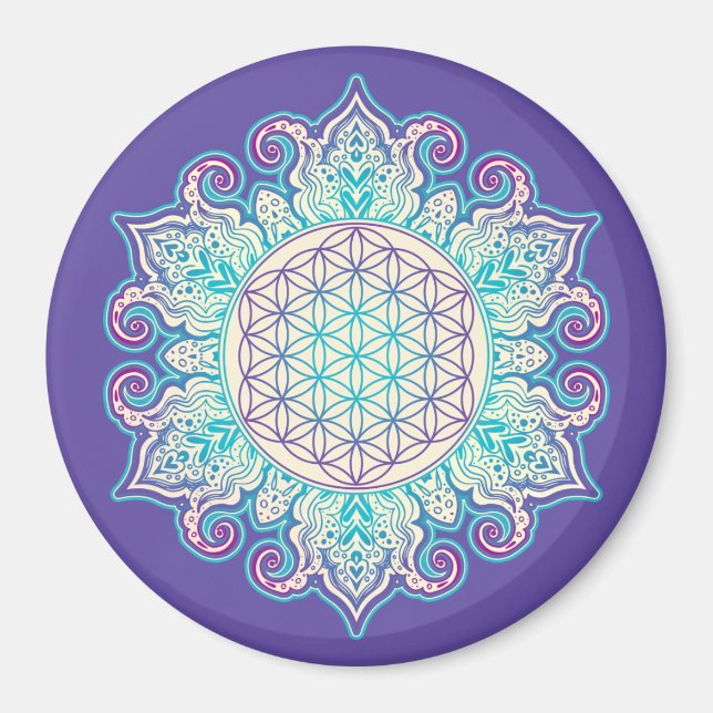 Íman Flor Da Vida - Índia Mandala 2 (Frente)