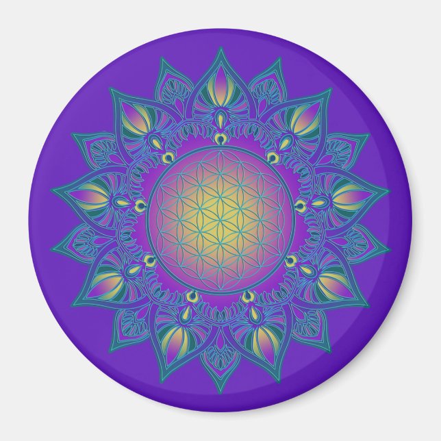 Íman Flor Da Vida - Índia Mandala 3 (Frente)