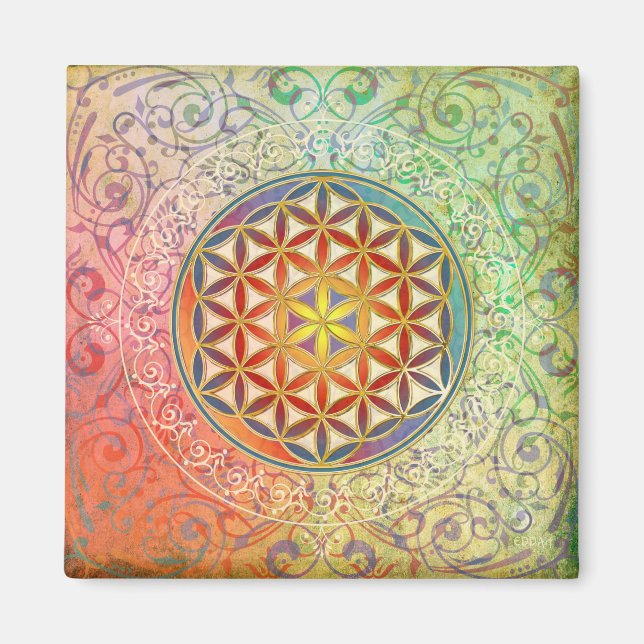 Íman Flor da Vida - Ornamento I (Frente)