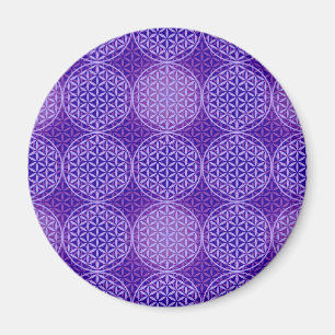 Íman Flor da vida - padrão do selo - roxo