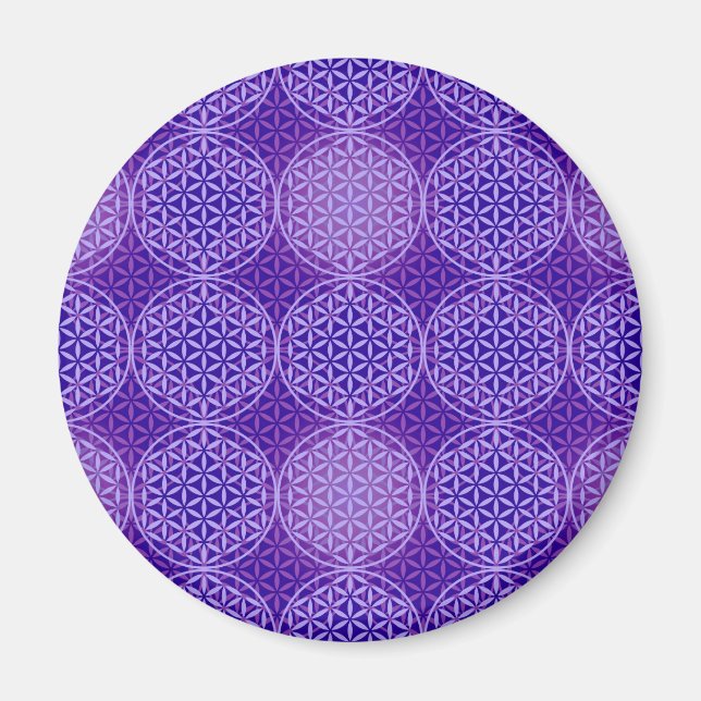 Íman Flor da vida - padrão do selo - roxo (Frente)