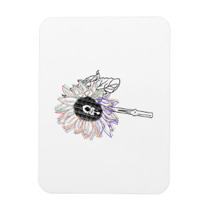 Íman Flor de Arco-Íris Arte Funky