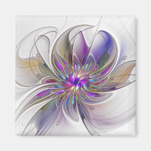 Íman Flor de Arte Abstrato, Enérgica e Colorida