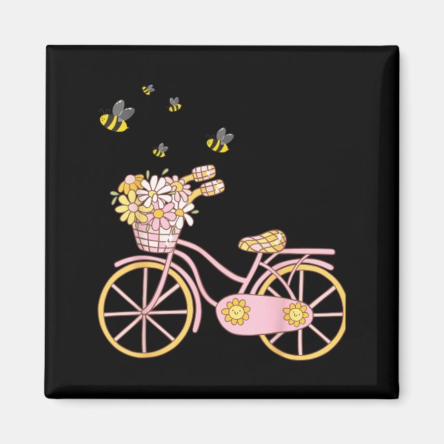 Íman Flor de bicicleta com design universitário engraça (Frente)