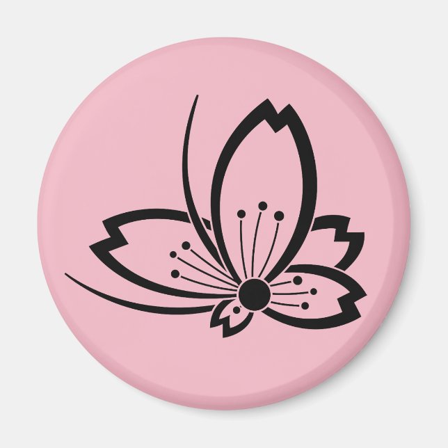 Íman Flor de cereja com forma de borboleta (Frente)