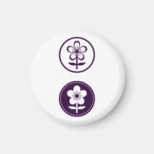 Íman flor de cereja e flor de maçã (Frente)