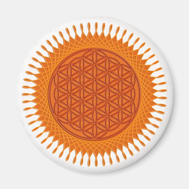 Íman Flor de design vivo/ensolarado (Frente)