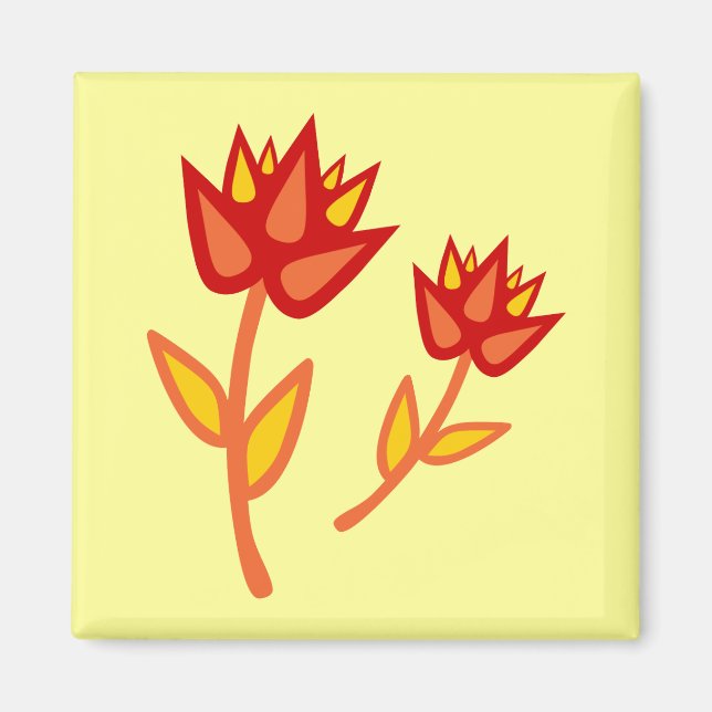 Íman Flor de Fogo Vermelho (Frente)