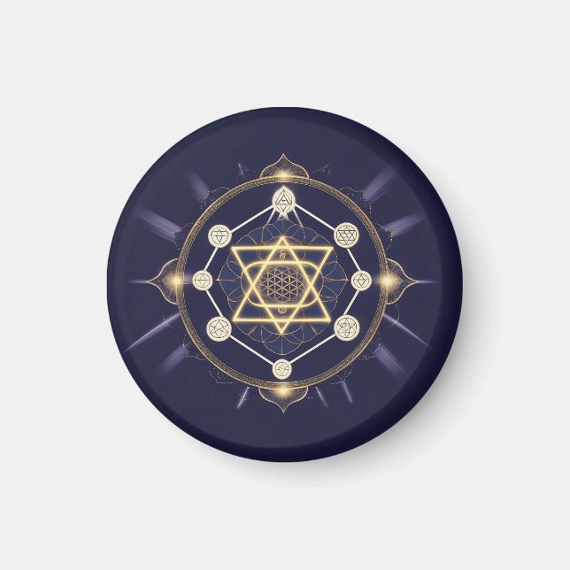 Íman Flor de Infinito — Geometria Sagrada Celestial (Frente)