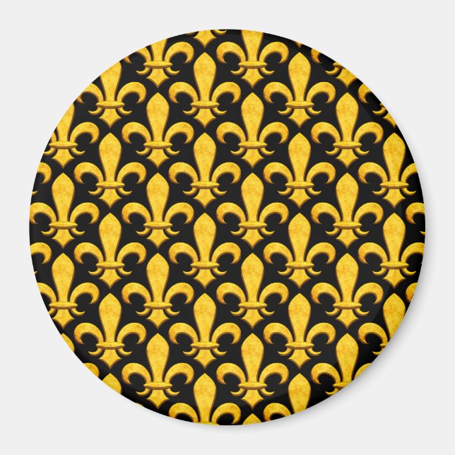 Íman Flor de lis Dourado de pedra do falso (Frente)