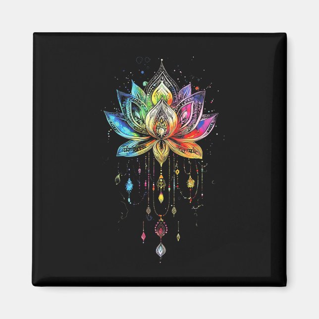 Íman Flor de Lótus Arco-Íris Boêmio Flor de Lótus de Yo (Frente)