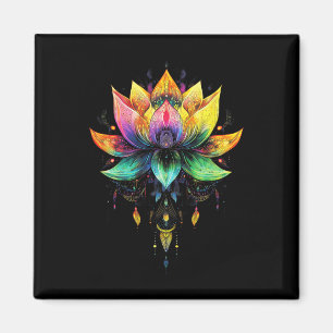 Íman Flor de Lótus Arco-Íris Boêmio Mandala Yoga Chakra