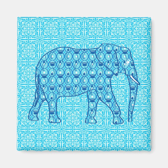 Íman Flor de lótus elefante - turquesa (Frente)