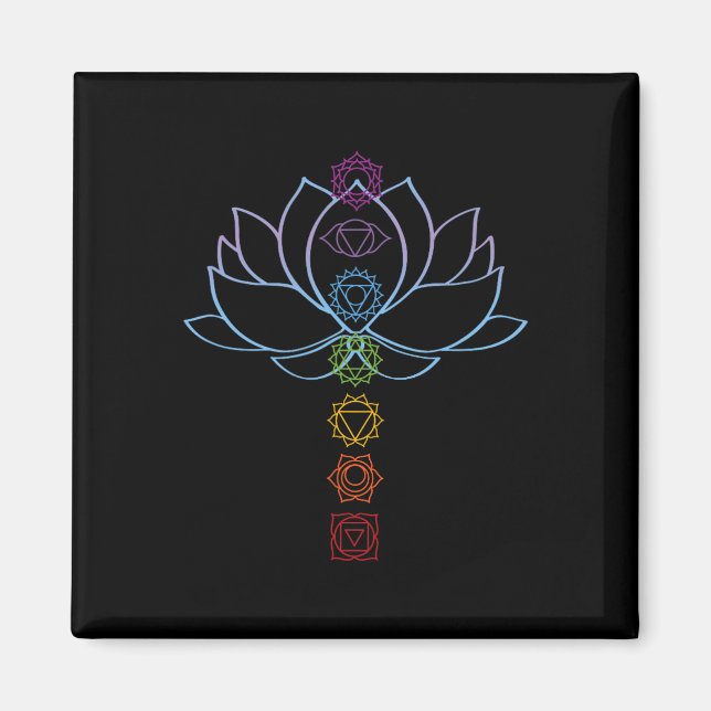Íman Flor de Lótus Espiritual Zen Chakras Alinhados Yog (Frente)