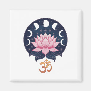 Íman Flor de Lótus Fases da Lua Zen Amante de Yoga Espi