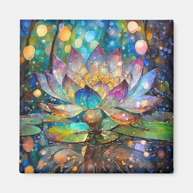 Íman Flor de Lótus Iluminada em Flor (Frente)