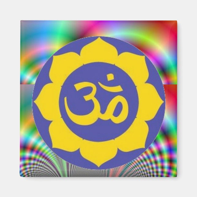 Íman flor de lótus - meditação de aum (Frente)