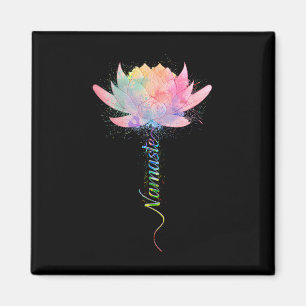 Íman Flor de Lótus Namaste Yoga Aquarela Meditação Ze