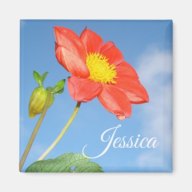 Íman Flor de Morango de Verão Alegre Personalizada (Frente)