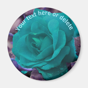 Íman Flor de Rosa Azul Personalizada