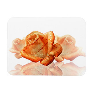 Íman Flor de Rosa de Coral com Música em Folha
