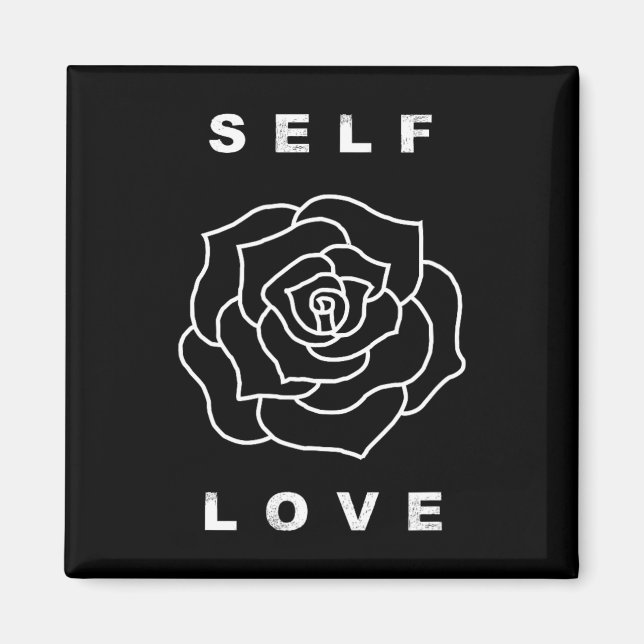 Íman Flor de Rosa do Amor Próprio Yoga Saudável Feliz P (Frente)
