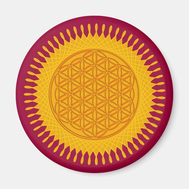 Íman Flor De Vida - Amarelo ensolarado (Frente)