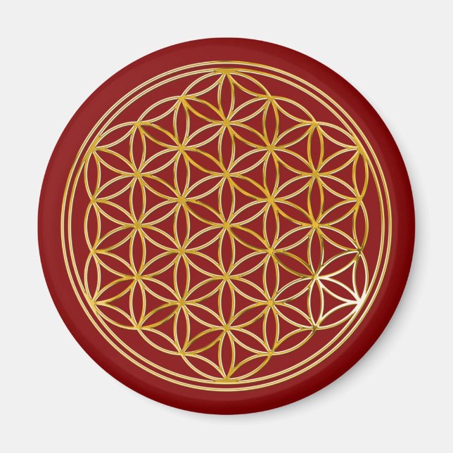 Íman Flor de Vida | dourado, pequeno (Frente)