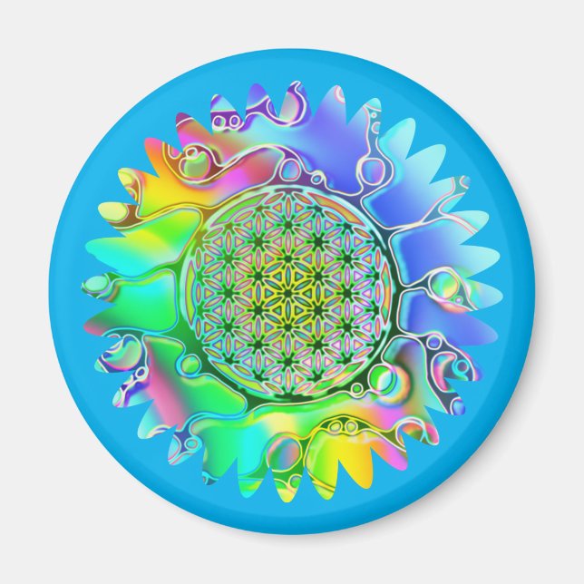 Íman Flor De Vida - Flor Geométrico 5 (Frente)
