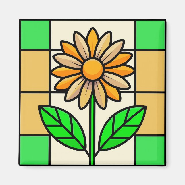 Íman Flor de vidro contida (Frente)