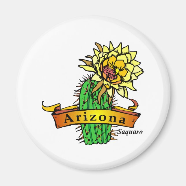 Íman Flor do Estado da arizona - Saguaro (Frente)
