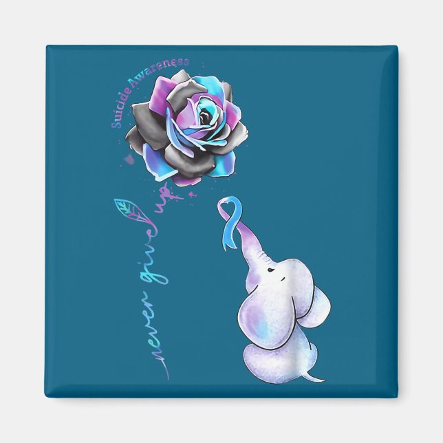 Íman Flor Elefante do Mês de Conscientização sobre Prev (Frente)