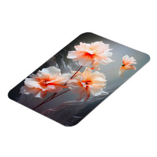 Íman Flor Elegante Abstrata com Névoa de Flores Rosadas
