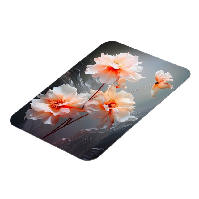 Íman Flor Elegante Abstrata com Névoa de Flores Rosadas (Left Side)