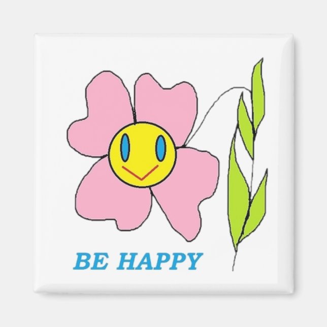 ÍMAN FLOR "ESTEJA FELIZ" (Frente)