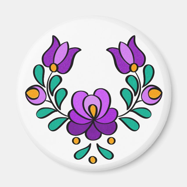 Íman Flor folclórica húngara (Frente)