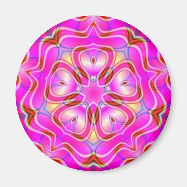 Íman Flor Fractal Mandala Magnet Geometria Sagrada (Frente)