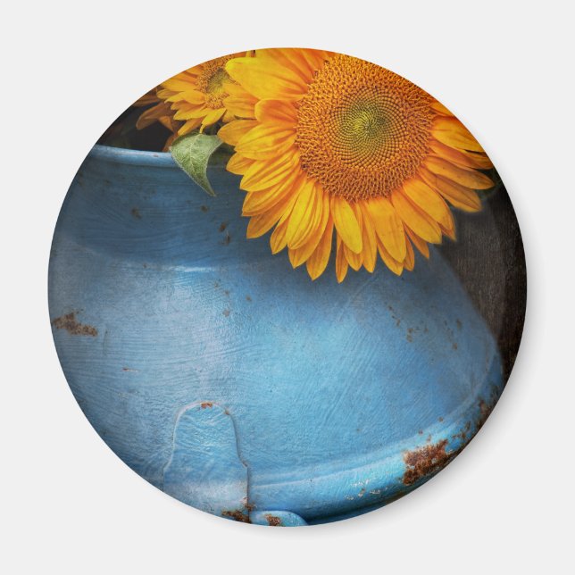 Íman Flor - Girassol - Pequeno sol azul (Frente)