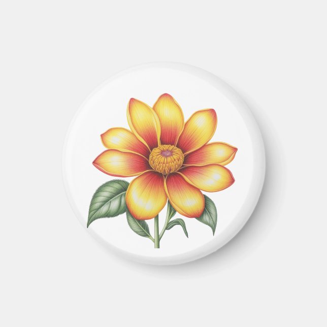Íman Flor Laranja (Frente)