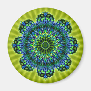 Íman Flor lightgreen verde do azul da mandala