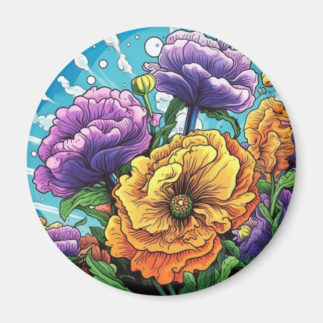 Íman Flor ousada brilhante  (Frente)