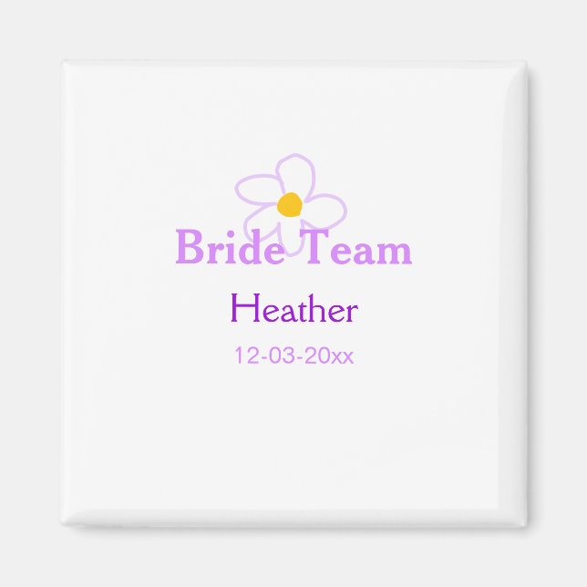 Íman Flor pastel roxa equipe da noiva boho mo (Frente)