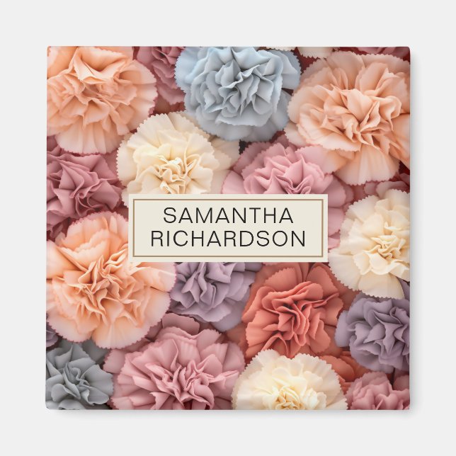 Íman Flor personalizada rosa (Frente)