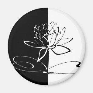 Íman Flor preta de Yin Yang Lotus branco