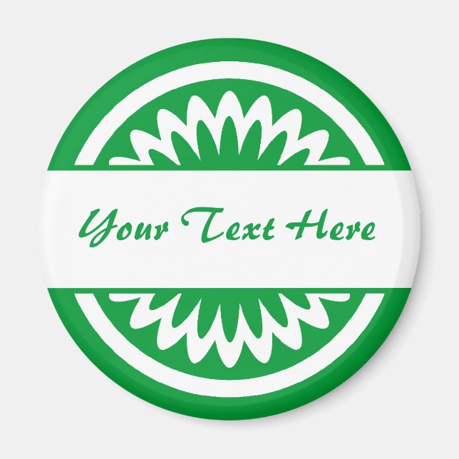 Íman Flor redonda - Verde-grama (Frente)
