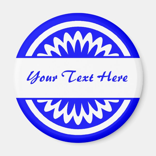 Íman Flor redondo - Azul (Frente)